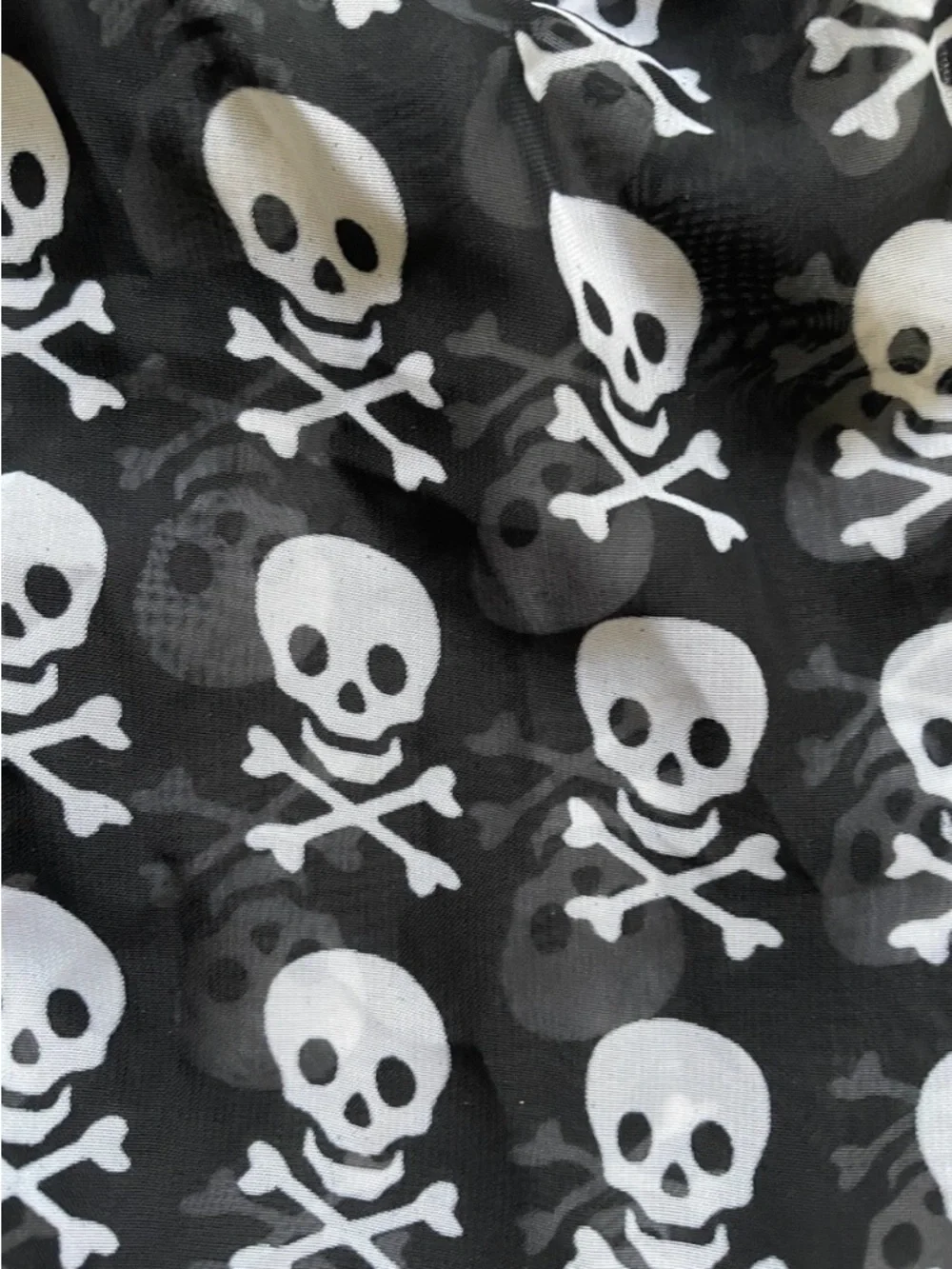 SKULL Print Rectangular SCARF O/S - Picture 2 of 3